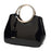 Crofta Glossy Patent Leather Handbag Shoulder Bag Portable Soft Gift Women Tote Bag Black