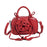 Crofta Small Shoulder Bag Solid Color Casual Zipper Closure Elegant Fashion Satchel Red