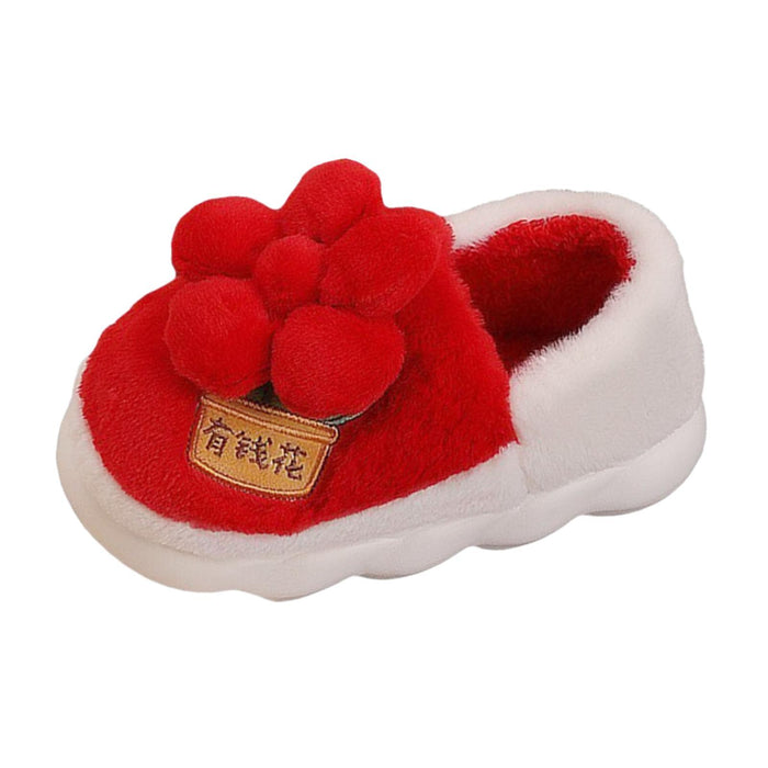 Crofta Women's Winter Warm Slippers New Year Plush Slippers for Birthday Travel Mom