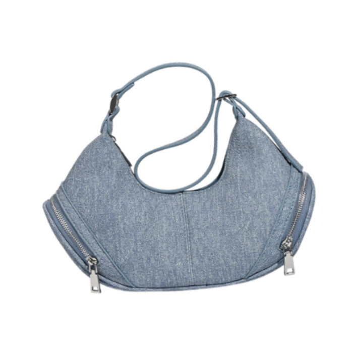 Crofta PU Leather Women's Shoulder Bag Tote Bag Casual Chic Armpit Bag Underarm Bag Dark Blue