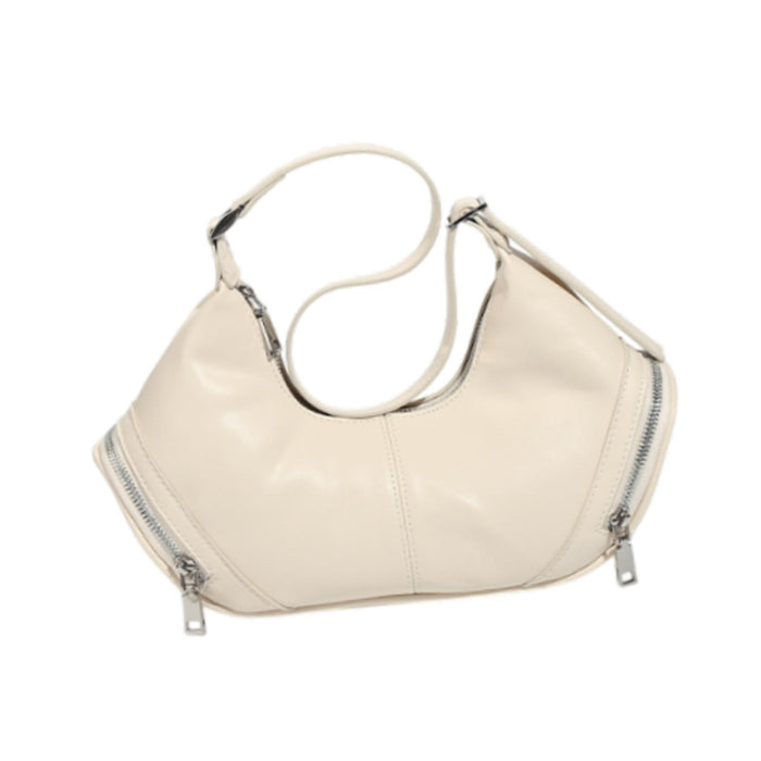 Crofta PU Leather Women's Shoulder Bag Tote Bag Casual Chic Armpit Bag Underarm Bag Beige