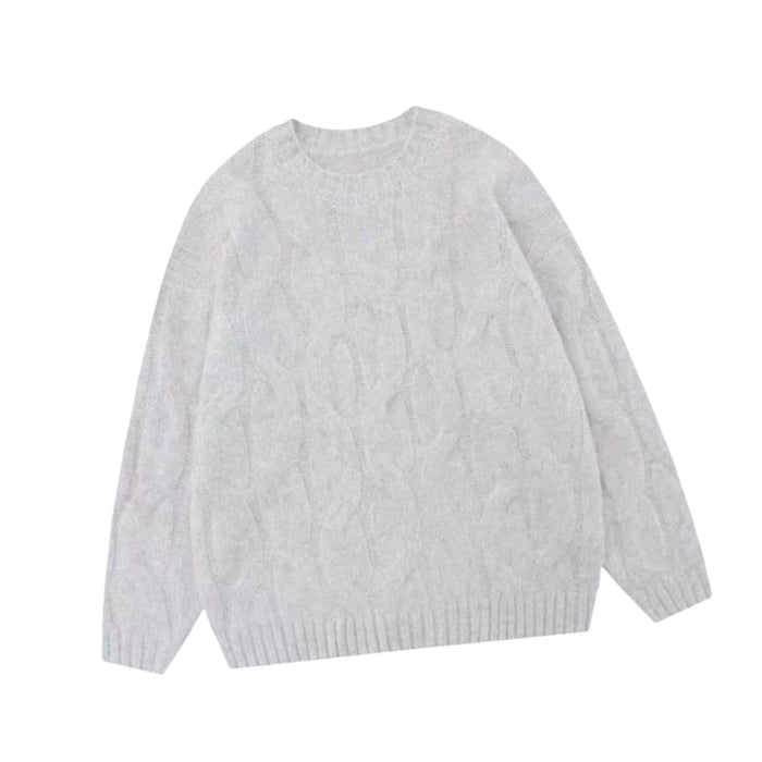 Crofta Women Sweater Knitwear Party Crew Neck Loose Outfits Fashion Knitted Sweater Apricot