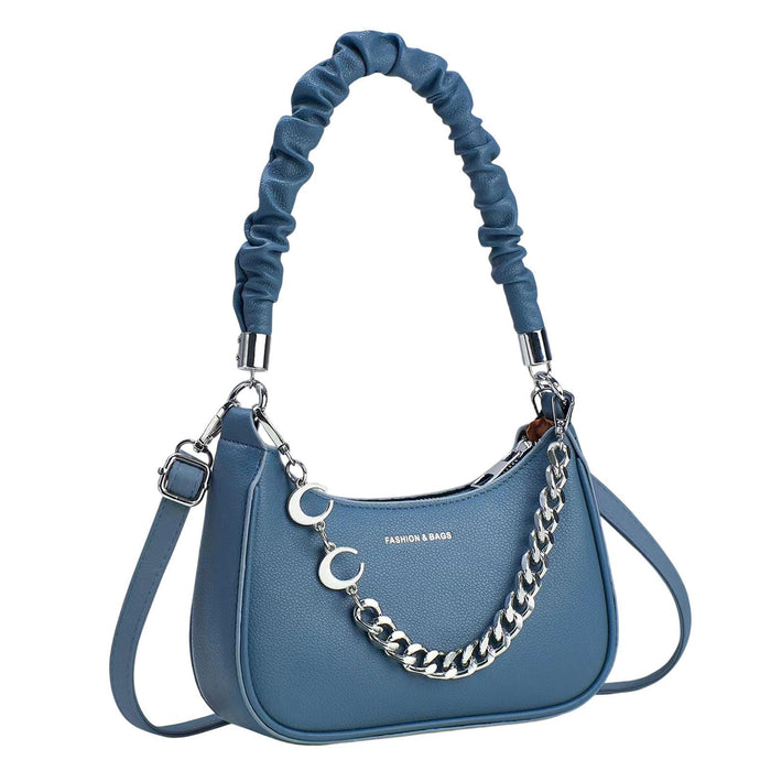 Crofta Underarm Bag for Women Practical Elegant Handbag for Party Street Trips Blue