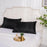 1 Pair Silk Satin Pillowcase Breathable Soft for Bedroom Machine Washable black