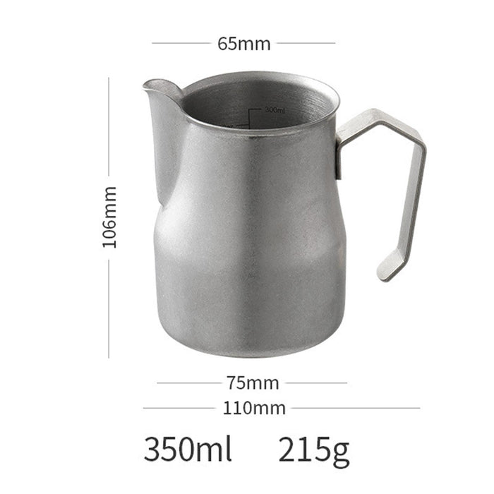 Stainless Steel Milk Frothing Pitcher with Scale for Coffee Kitchen Cafe 350ml