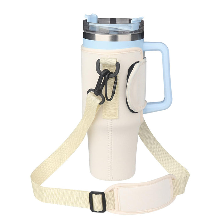 40oz Handle Mug Sleeve Neoprene Cover for Camping Outdoor Sports Backpacking Beige