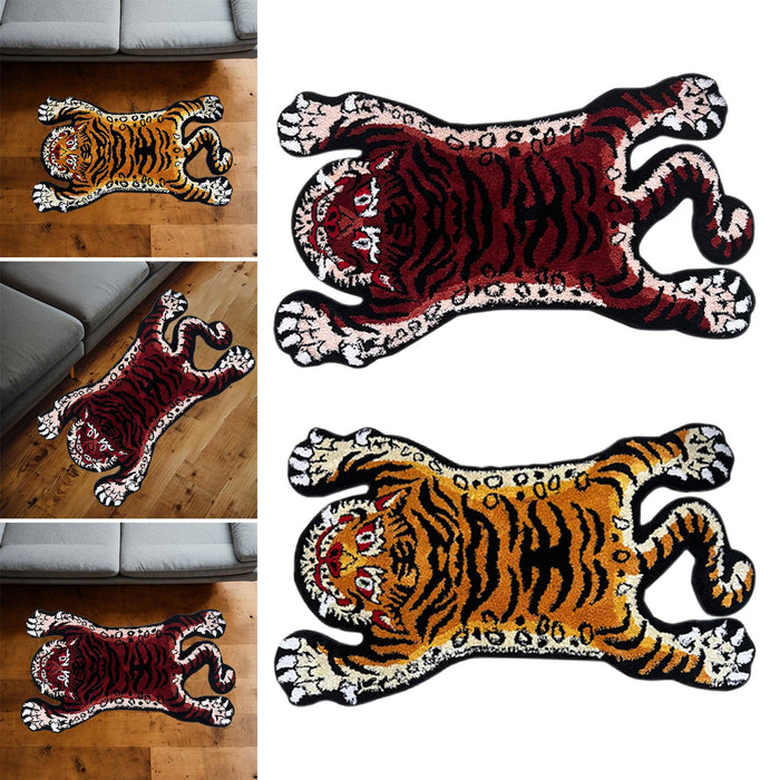 Tiger Rug Cartoon Absorbent Bath Mat for Bedroom Floor Home Decor Red