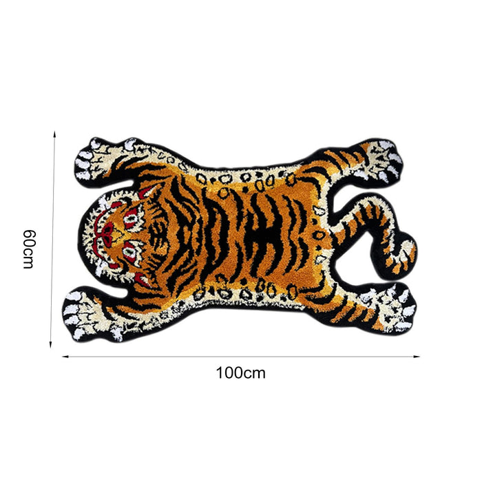 Tiger Rug Cartoon Absorbent Bath Mat for Bedroom Floor Home Decor Yellow