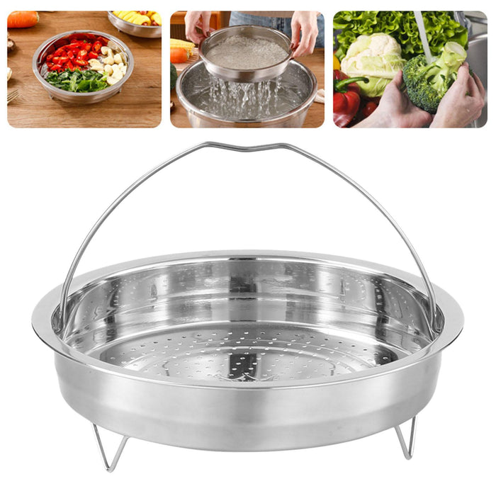 Stainless Steel Steamer Basket Raised Stand Durable Practical Steamer Insert 20cm