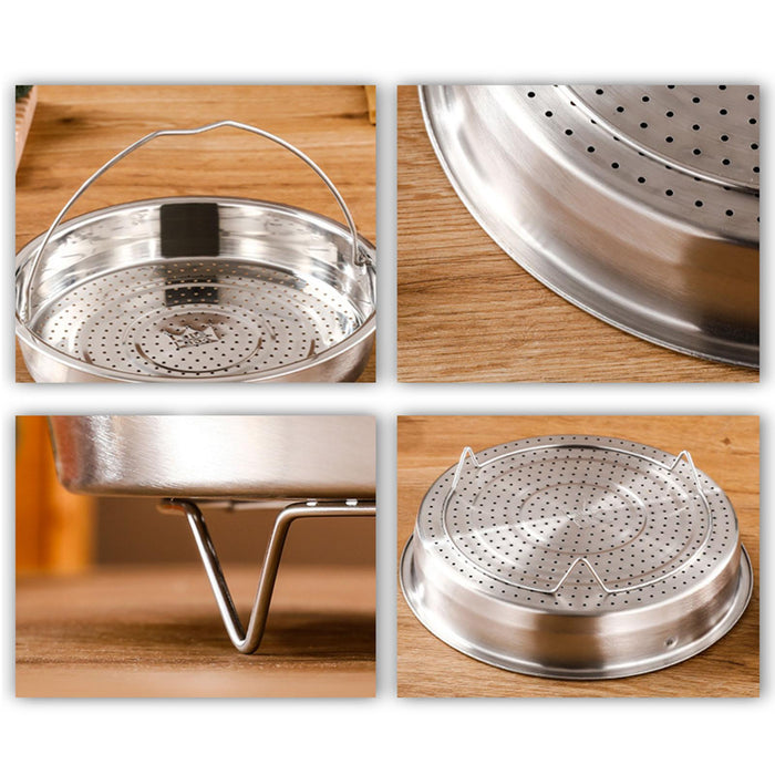 Stainless Steel Steamer Basket Raised Stand Durable Practical Steamer Insert 22cm