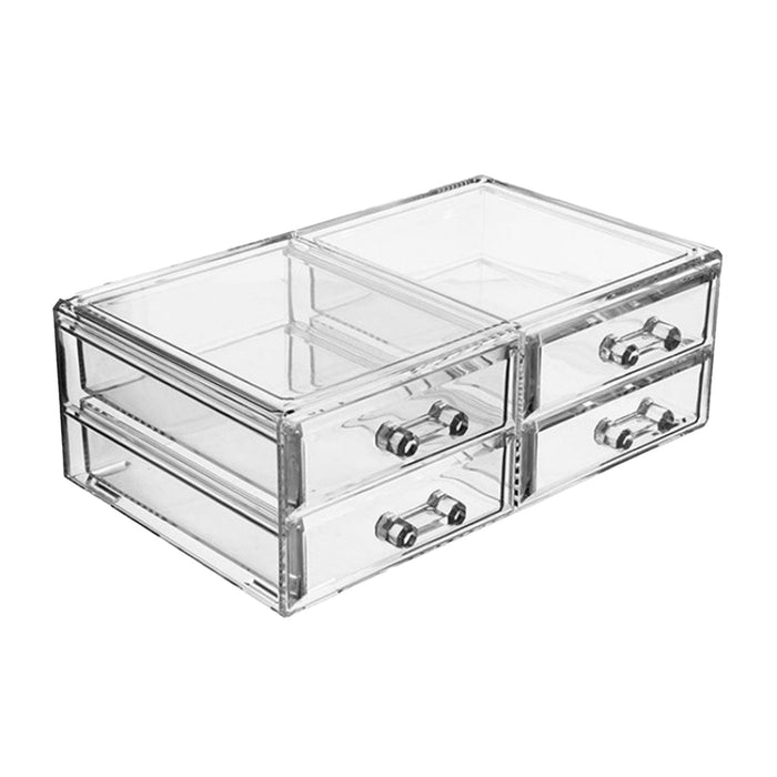 Crofta Desk Organizer with Drawers 2 Tier Acrylic Storage Box for Bathroom Tabletop D