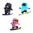 Cute Skateboard Bear Decoration for Car Gift for Drivers Sculpture Accessory black