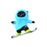 Cute Skateboard Bear Decoration for Car Gift for Drivers Sculpture Accessory blue