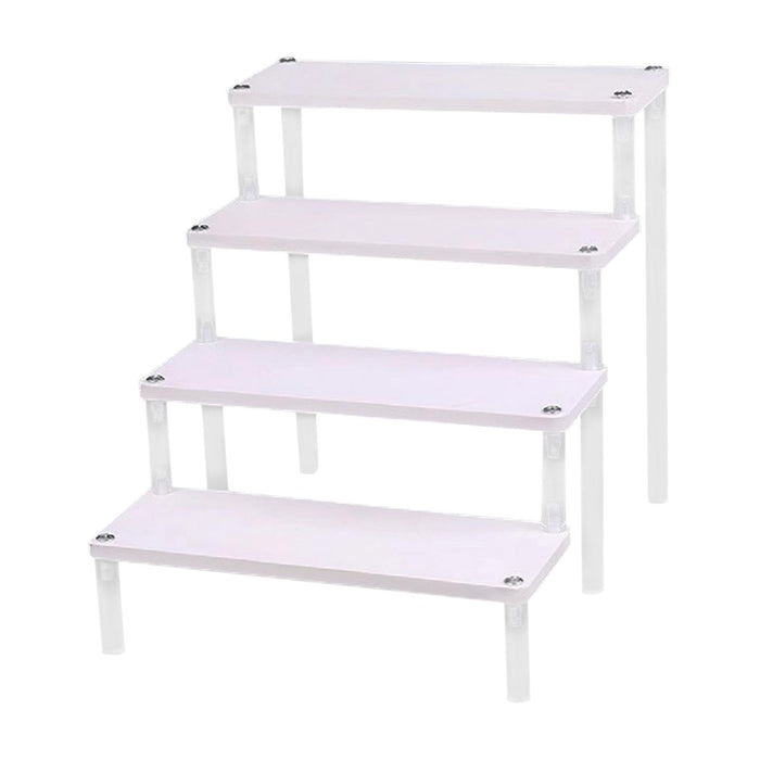 Crofta Wooden Display Riser Stand Counter Shelf for Dolls Collection Makeup Perfume 4 Layers 20CM