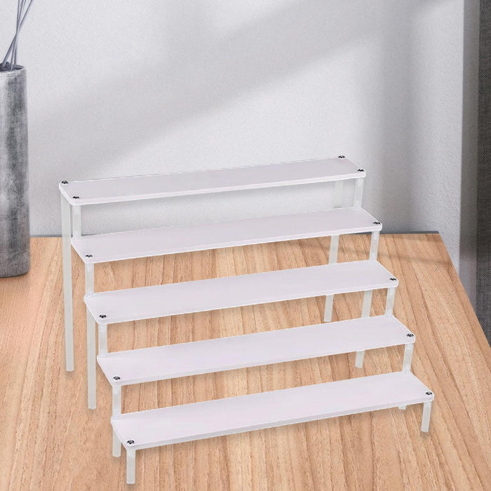 Wooden Display Riser Stand Counter Shelf for Dolls Collection Makeup Perfume 5 Layers 50CM