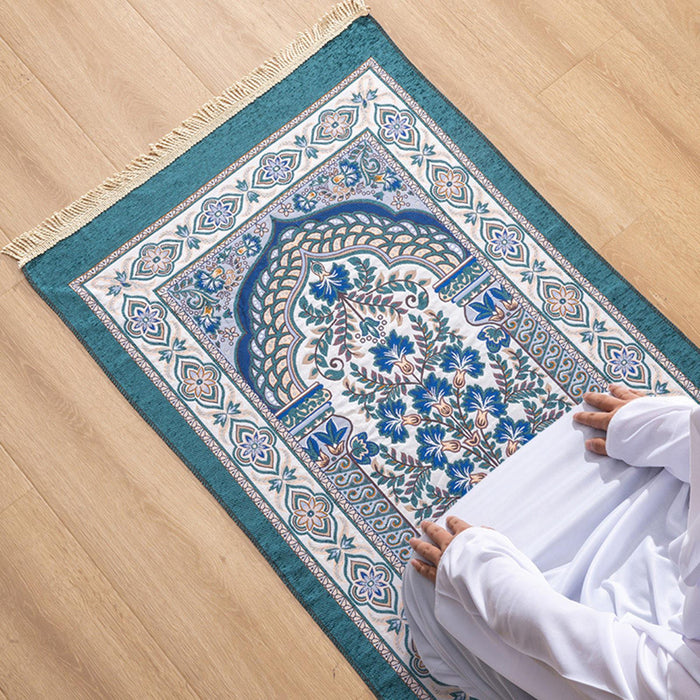 Worship Carpet Carpet Accessories Arabic Kneeling Pad for Temple Room Adults blue