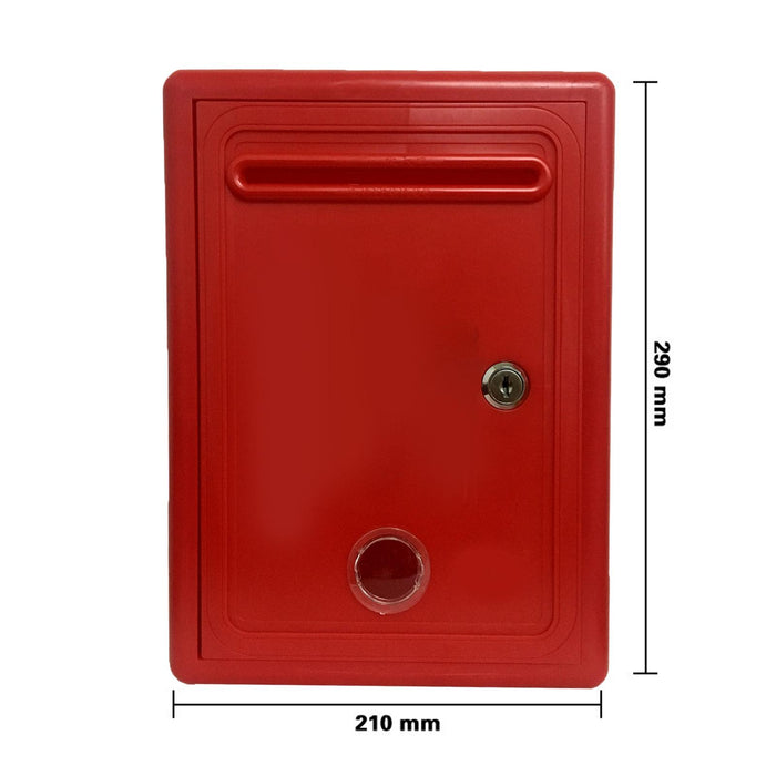 Suggestion Drop Box Waterproof with Slot and Lock Complaint Box Donation Box Red