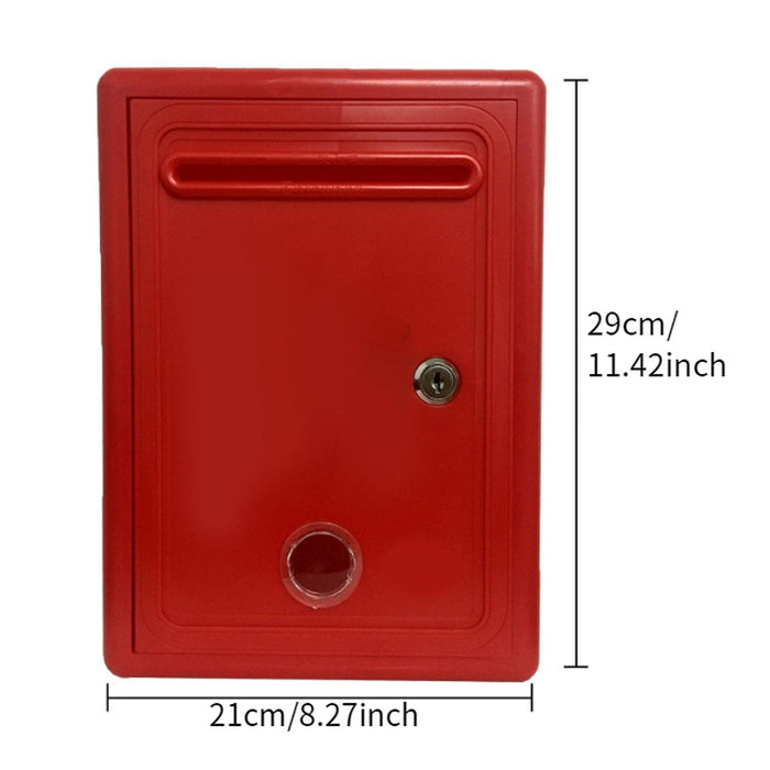 Suggestion Drop Box Waterproof with Slot and Lock Complaint Box Donation Box Red