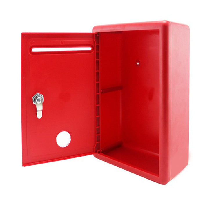 Suggestion Drop Box Waterproof with Slot and Lock Complaint Box Donation Box Red