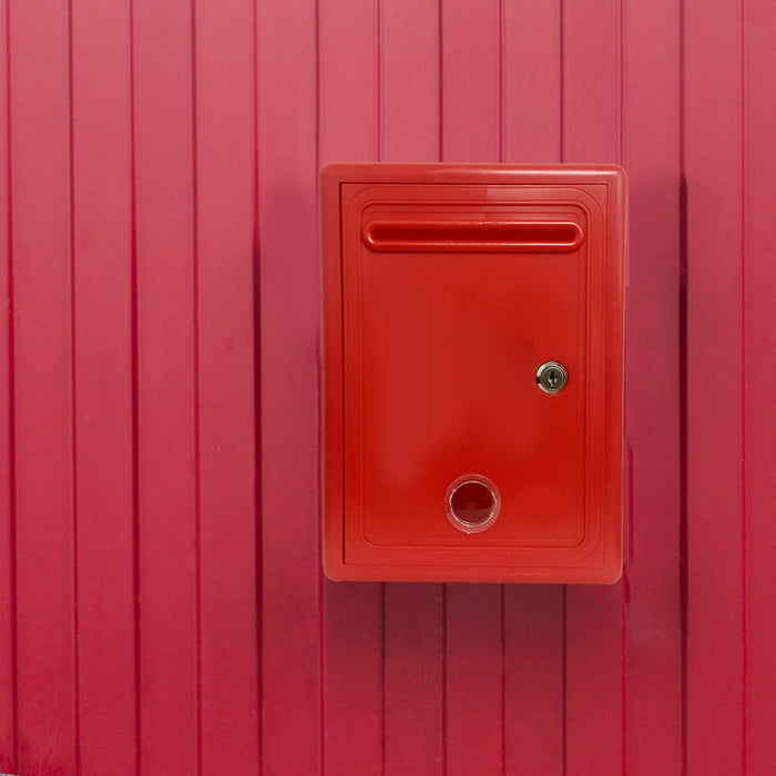 Suggestion Drop Box Waterproof with Slot and Lock Complaint Box Donation Box Red