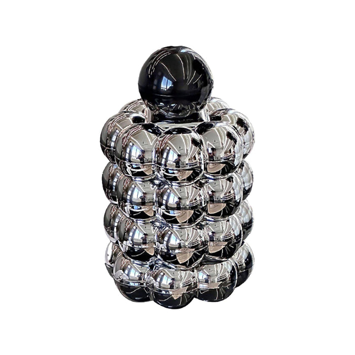 Toothpick Holder Face Brush with Lid Cover Organizer Decor Bathroom Canister Black Argent