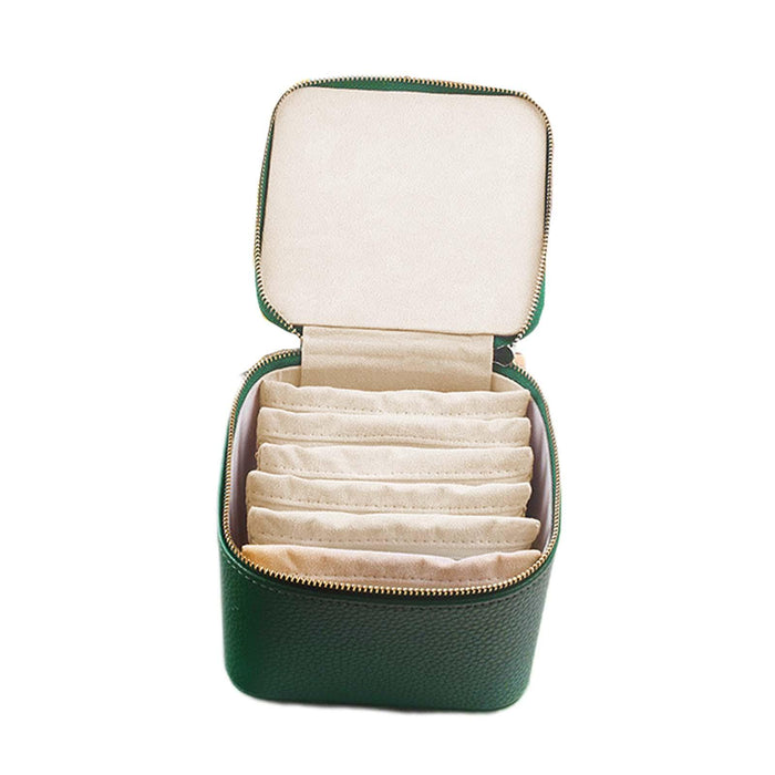 Jewelry Box for Women Showcase Mini for Bracelets Earrings Hair Clips Green