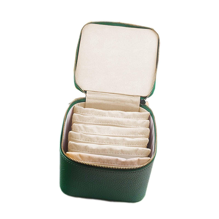 Jewelry Box for Women Showcase Mini for Bracelets Earrings Hair Clips Green