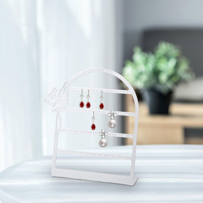 Ear Studs Storage Rack Earrings Holder for Valentines Tabletop Dressing Room Silver