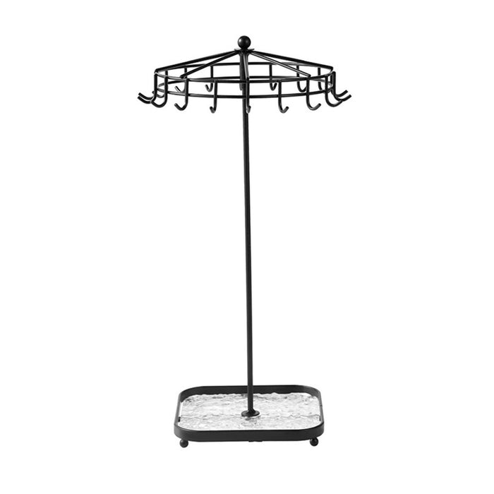 Rotating Jewelry Holder Iron Jewelry Display Rack for Necklace Ring Bracelet Black