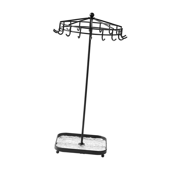 Rotating Jewelry Holder Iron Jewelry Display Rack for Necklace Ring Bracelet Black