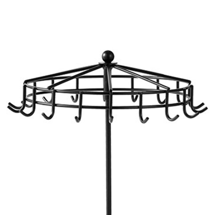 Rotating Jewelry Holder Iron Jewelry Display Rack for Necklace Ring Bracelet Black