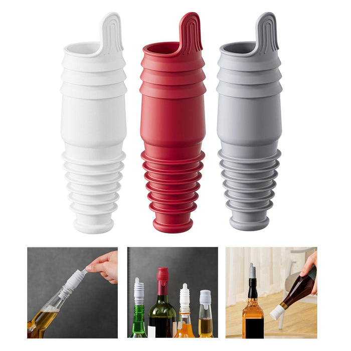 2x Wine Bottle Stopper Fits 1.2cm-2.2cm Mouth Bottles Portable Wine Stoppers White