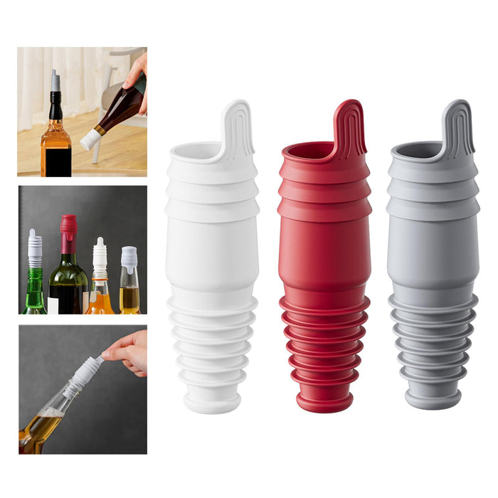 2x Wine Bottle Stopper Fits 1.2cm-2.2cm Mouth Bottles Portable Wine Stoppers White