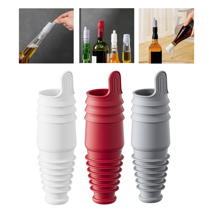 2x Wine Bottle Stopper Fits 1.2cm-2.2cm Mouth Bottles Portable Wine Stoppers White