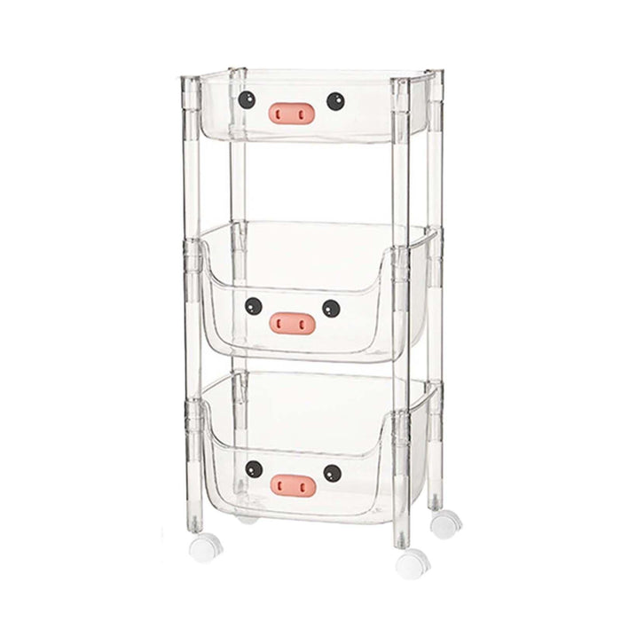 Crofta Multi Tier Rolling Cart Convenient Storage Cart for Bedroom Bathroom Library Flat tops 3 layer