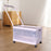 Storage Bin with Wheels and Pull Handle Folding Lidded Car Trunk Storage Box Clear