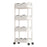 Crofta Mobile Shelf Portable Rolling Cart for Home Organization Farmhouse Apartment 4 Tiers