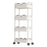 Crofta Mobile Shelf Portable Rolling Cart for Home Organization Farmhouse Apartment 4 Tiers