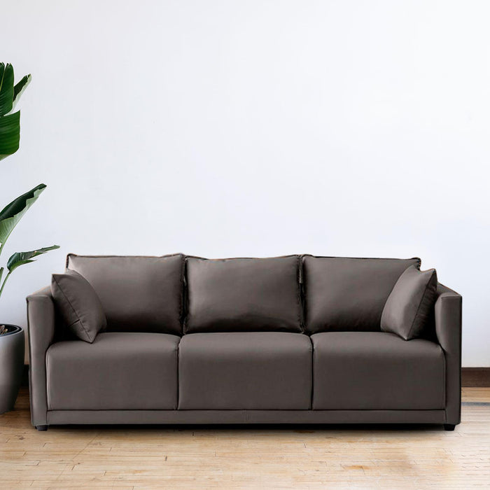 3 Seater Couch Modern 74 inch Leisure Sofa for Indoor Living Room Guest Room Grey