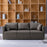 3 Seater Couch Modern 74 inch Leisure Sofa for Indoor Living Room Guest Room Grey