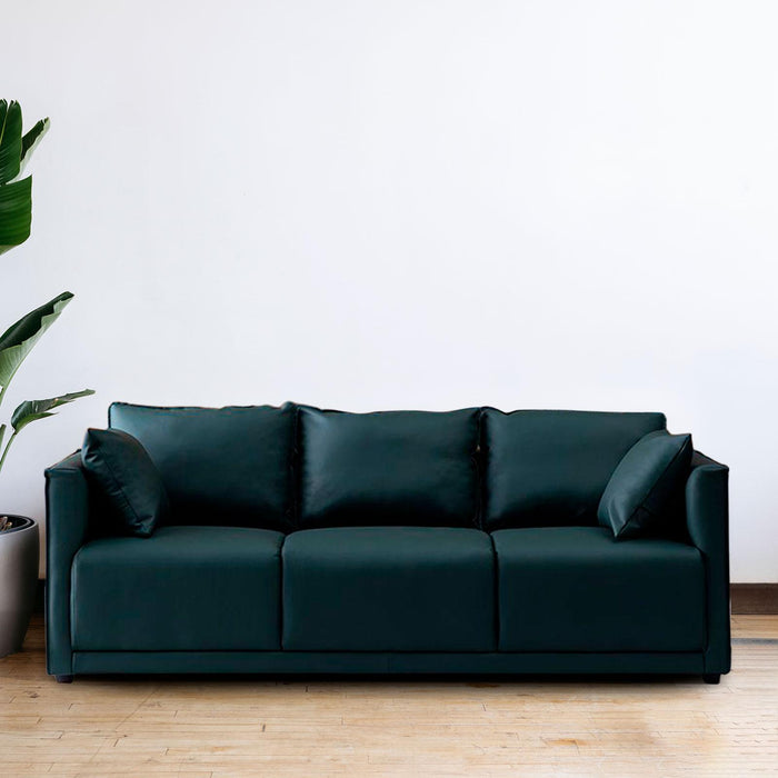 3 Seater Couch Modern 74 inch Leisure Sofa for Indoor Living Room Guest Room Dark Green