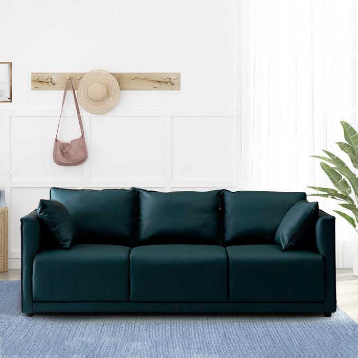 3 Seater Couch Modern 74 inch Leisure Sofa for Indoor Living Room Guest Room Dark Green