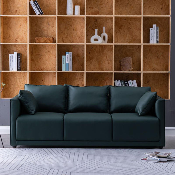 3 Seater Couch Modern 74 inch Leisure Sofa for Indoor Living Room Guest Room Dark Green