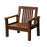 Crofta Wood Bench with Backrest and Armrest Wooden Bench for Park Patio Front Porch 1 Seater