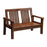 Crofta Wood Bench with Backrest and Armrest Wooden Bench for Park Patio Front Porch 2 Seater