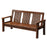 Crofta Wood Bench with Backrest and Armrest Wooden Bench for Park Patio Front Porch 3 Seater