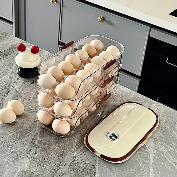 Auto Rolling Egg Dispenser Egg Rack Clear for Cupboard Restaurant Countertop