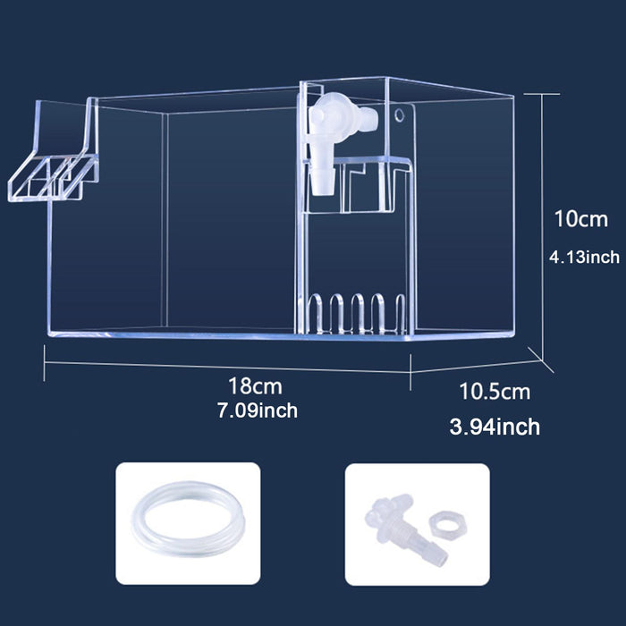 Aquarium Hang on Filter Box Drip Flow Box Waterfall Fish Tank Top Filter Box Clear 18x10.5x10cm