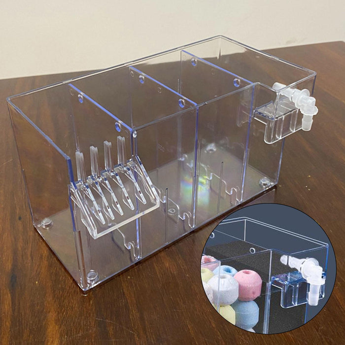 Aquarium Hang on Filter Box Drip Flow Box Waterfall Fish Tank Top Filter Box Clear 26x13.5x15cm