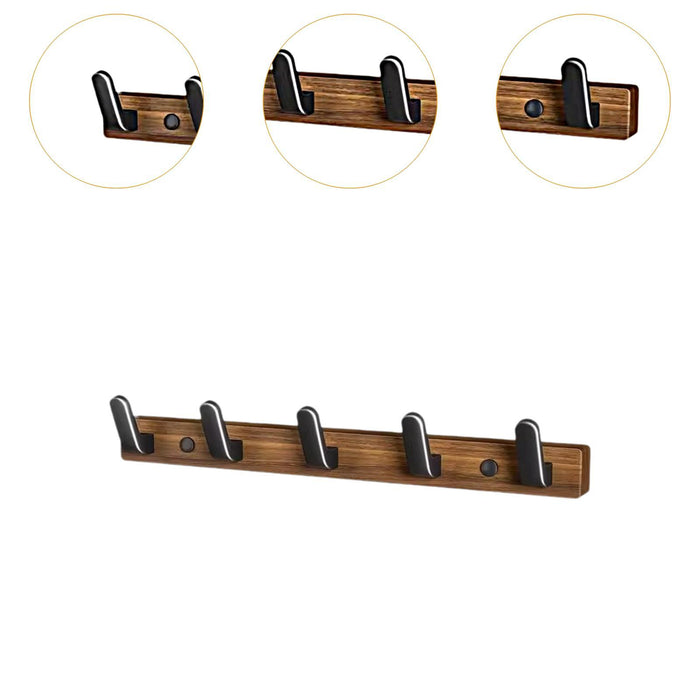 Wall Mounted Coat Rack Simple Wall Hooks for Hanging for Towels Jackets Bags 5 Hooks